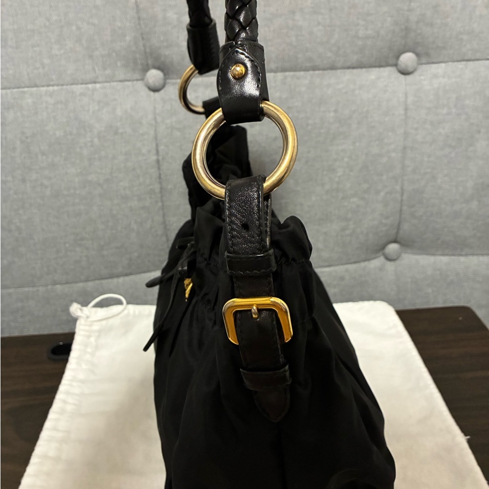 Prada Black Hobo Bag with Gold Hardware - Picture 8 of 16